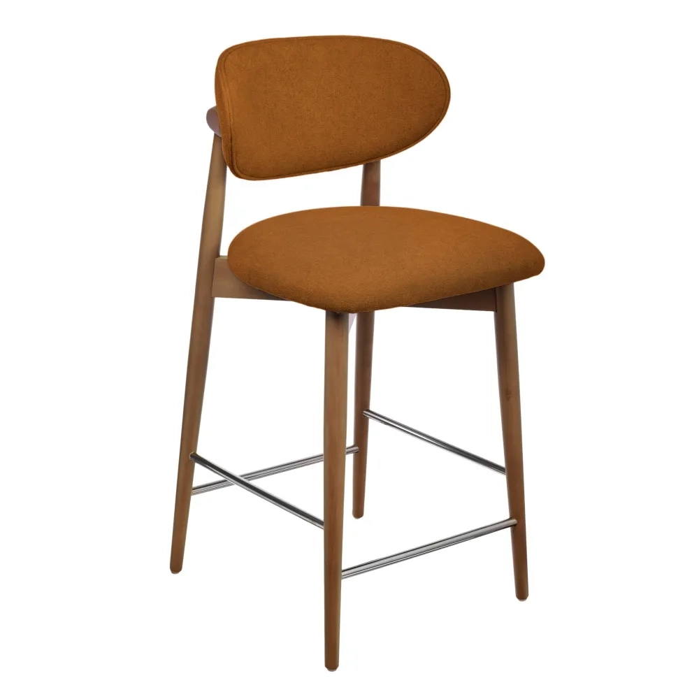 Стул полубарный Bradex Home Lucas 3 терракотовый букле, ножки цвета орех