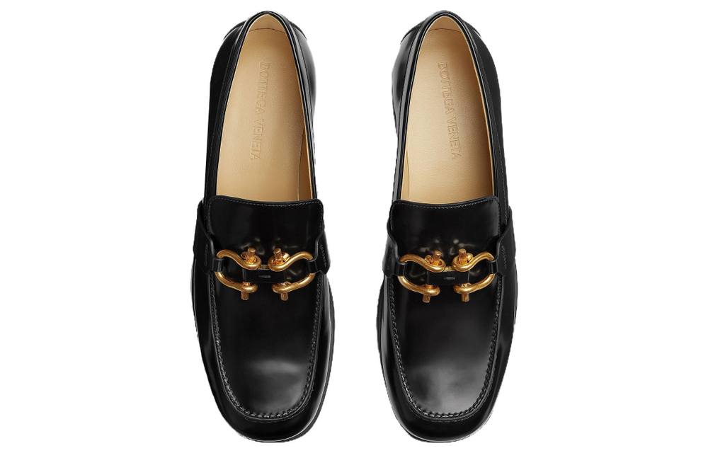 Bottega Veneta Monsieur Leather Loafers Men"s Black