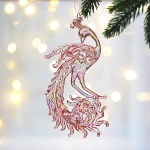 Подвеска «Сказочный павлин» 5*15,5 см, Розовый