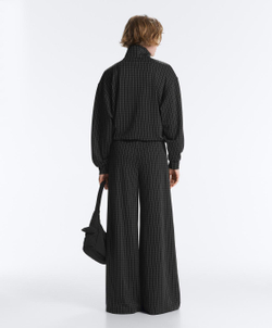 Oysho Брюки в клетку с широкими штанинами, черный