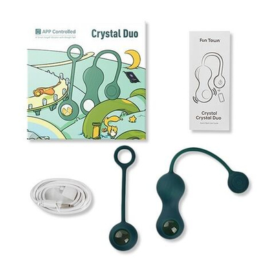 Изумрудные вагинальные шарики Magic Motion Crystal Duo Smart Kegel Vibrator with Weight Set (Цвет: изумрудный)