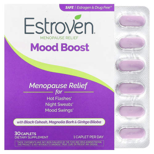 Estroven, средство при менопаузе, улучшение настроения, 30 капсул