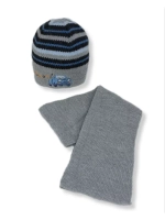 Детская шапка с шарфом для мальчика на весну и осень
