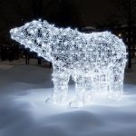 уличный светодиодный ажурный медведь