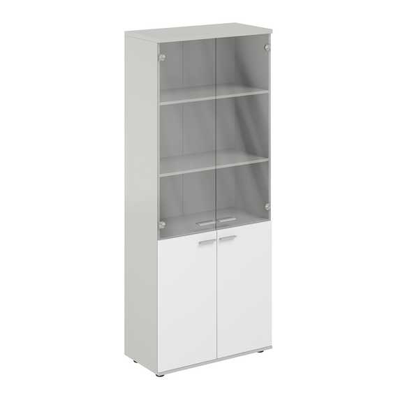 Шкаф высокий Сигма  800х400х1955, 4-х дв., со стеклом, з.ст HDF