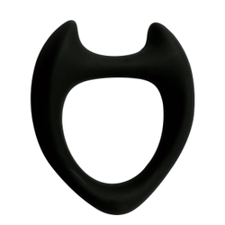 Черное эрекционное кольцо с рожками Wooomy Toro M