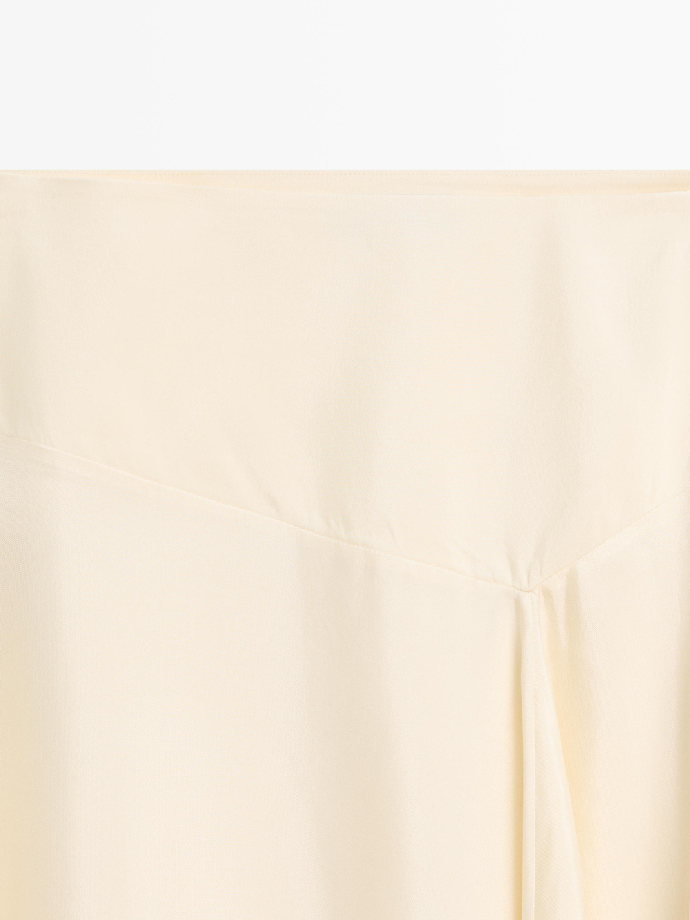 Massimo Dutti Юбка асимметричного кроя с кружевом, ванильный