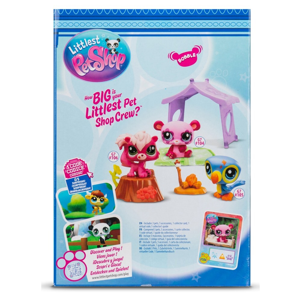 Littlest Pet Shop - Набор для кемпинга с тремя животными 3-PAK + аксессуары LPS00574