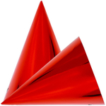 Колпаки фольгированные в красном цвете, 6 шт