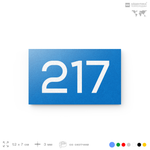 Номер на дверь 217, табличка на дверь для офиса, квартиры, кабинета, аудитории, склада, голубой 120х70 мм, Айдентика Технолоджи