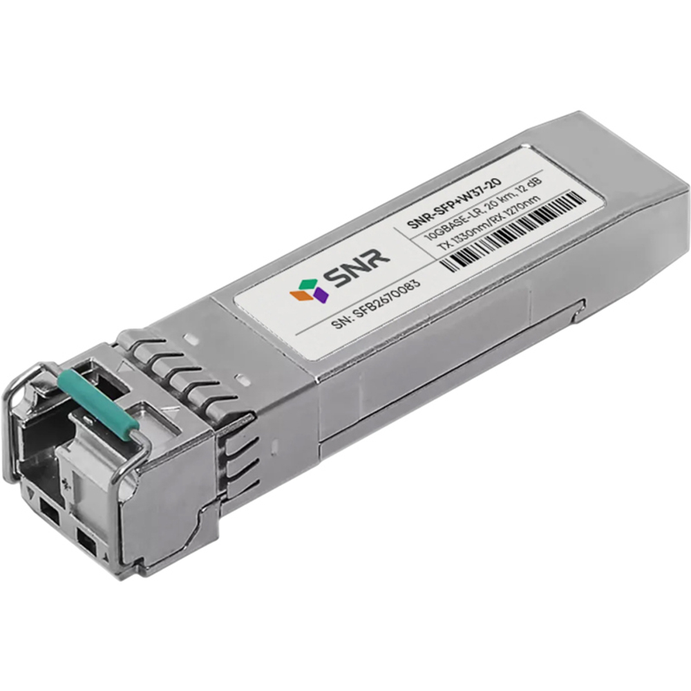 Оптический трансивер SNR SFP+ 10G WDM 20 км (Tx 1270 нм / Rx 1330 нм) (SNR-SFP+W37-20)