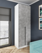 Шкаф Микон Мадрид, ЛДСП, двухдверный, белый/ателье светлое