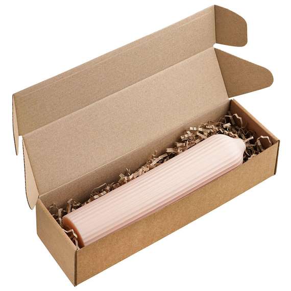 Свеча декоративная бежево-розого цвета Edge 26,5 см