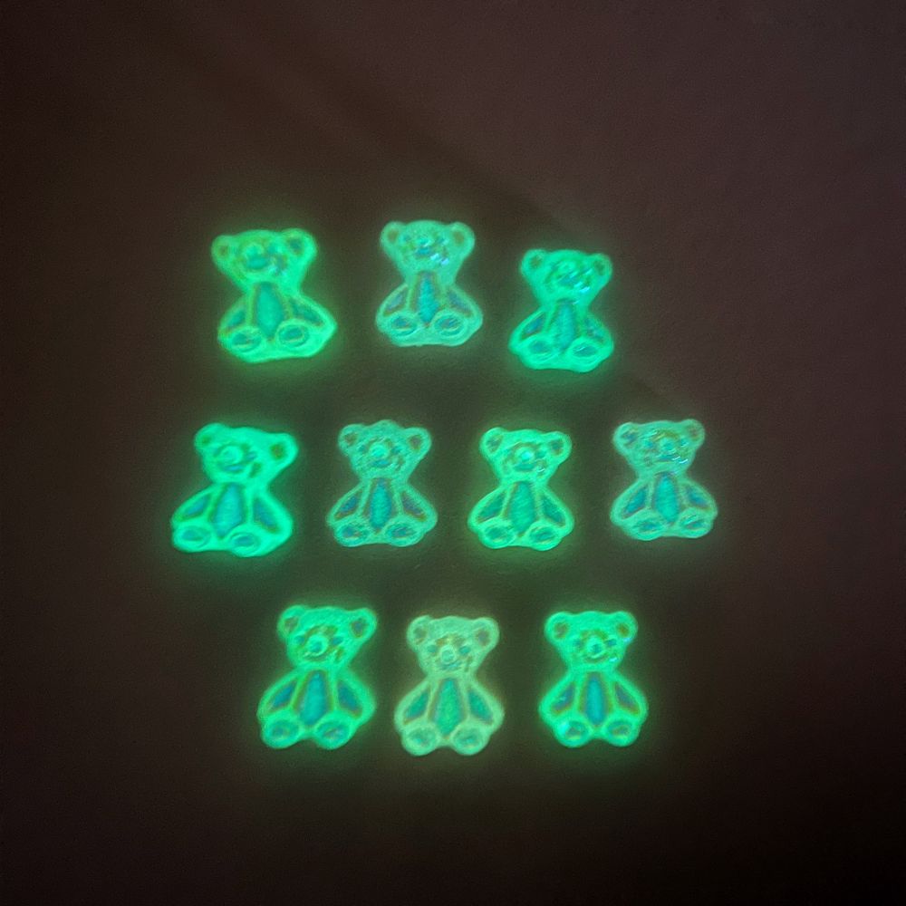 1815 Фигурки объёмные "Медвежата" 10 шт (светятся в УФ)
