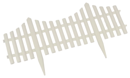 Заборчик декоративный Мегасад Рейка 60х32,5см, 4 секции, полипропилен, белый, HD7014
