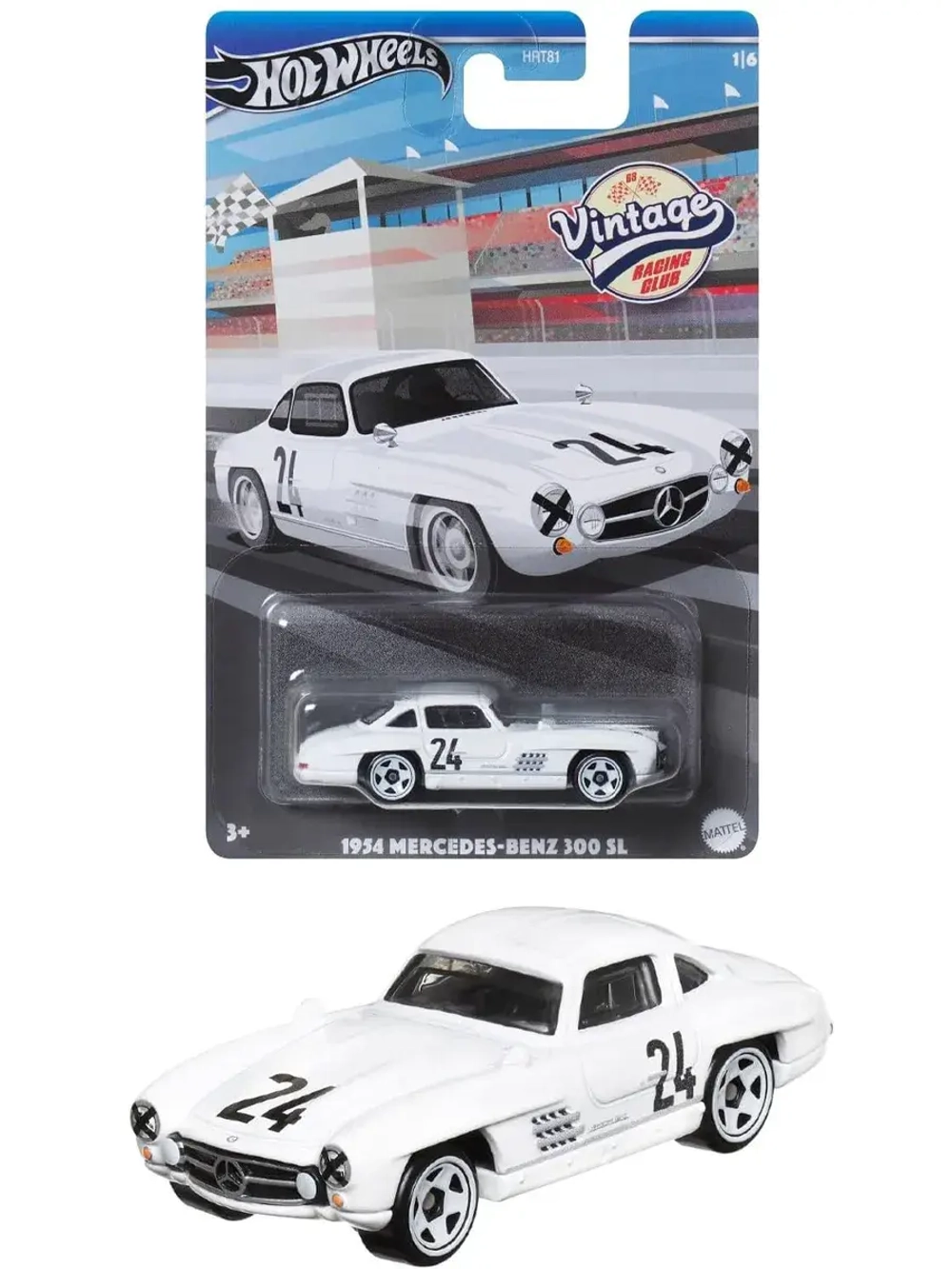 Машинка Хот Вилс Премиум Vintage Mercedes Benz HRT81 HRV00