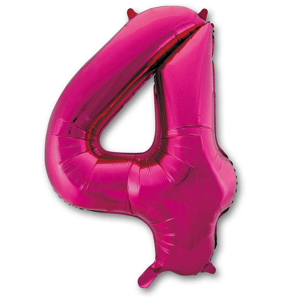 Шар ЦИФРА 4 Fuchsia 40" 102 см