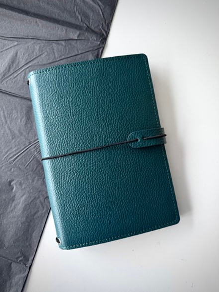 Обложка мидори А5 без карманов на резинке, флотер изумруд