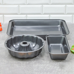 Набор форм для выпечки, 3шт в наборе (25*13*6см, 24*6,5см, 41*28*4,5см) 1000г