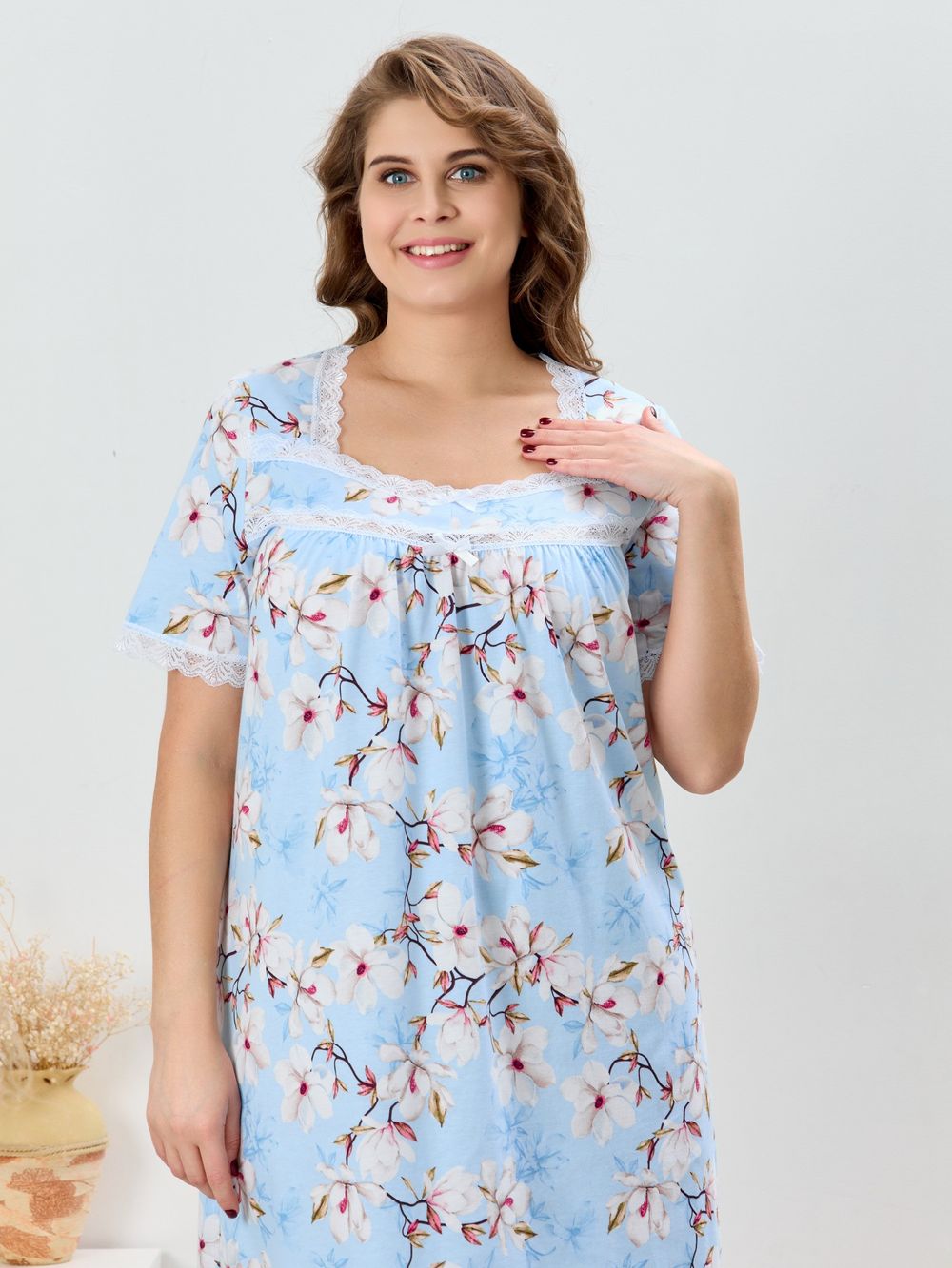 Ночная сорочка Узор-1 Виотекс ГОЛУБОЙ