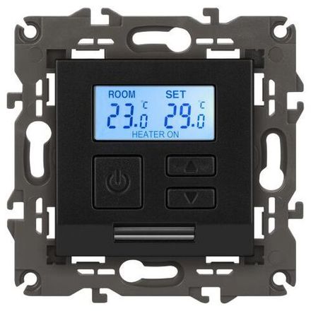 Терморегулятор универсальный 14-4111-05 230В-Imax16А Elegance антрацит ЭРА Б0034379