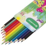 Карандаши цветные BRAUBERG "Динозаврик - футболист", 12 цветов, заточенные, картонная упаковка, 180530