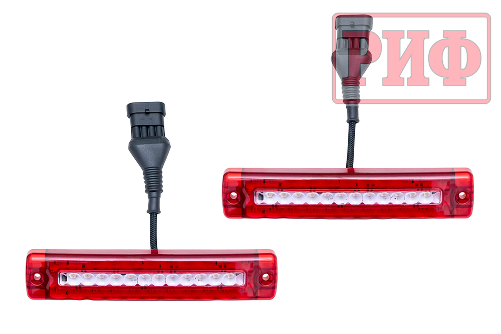 Бампер силовой задний Toyota Hilux 2005-2014 с квадратом под фаркоп и фонарями РИФ