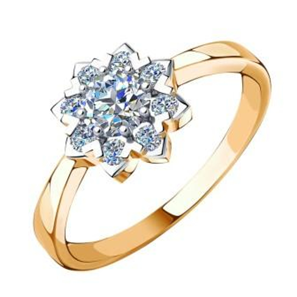 Кольцо из золота с фианитами