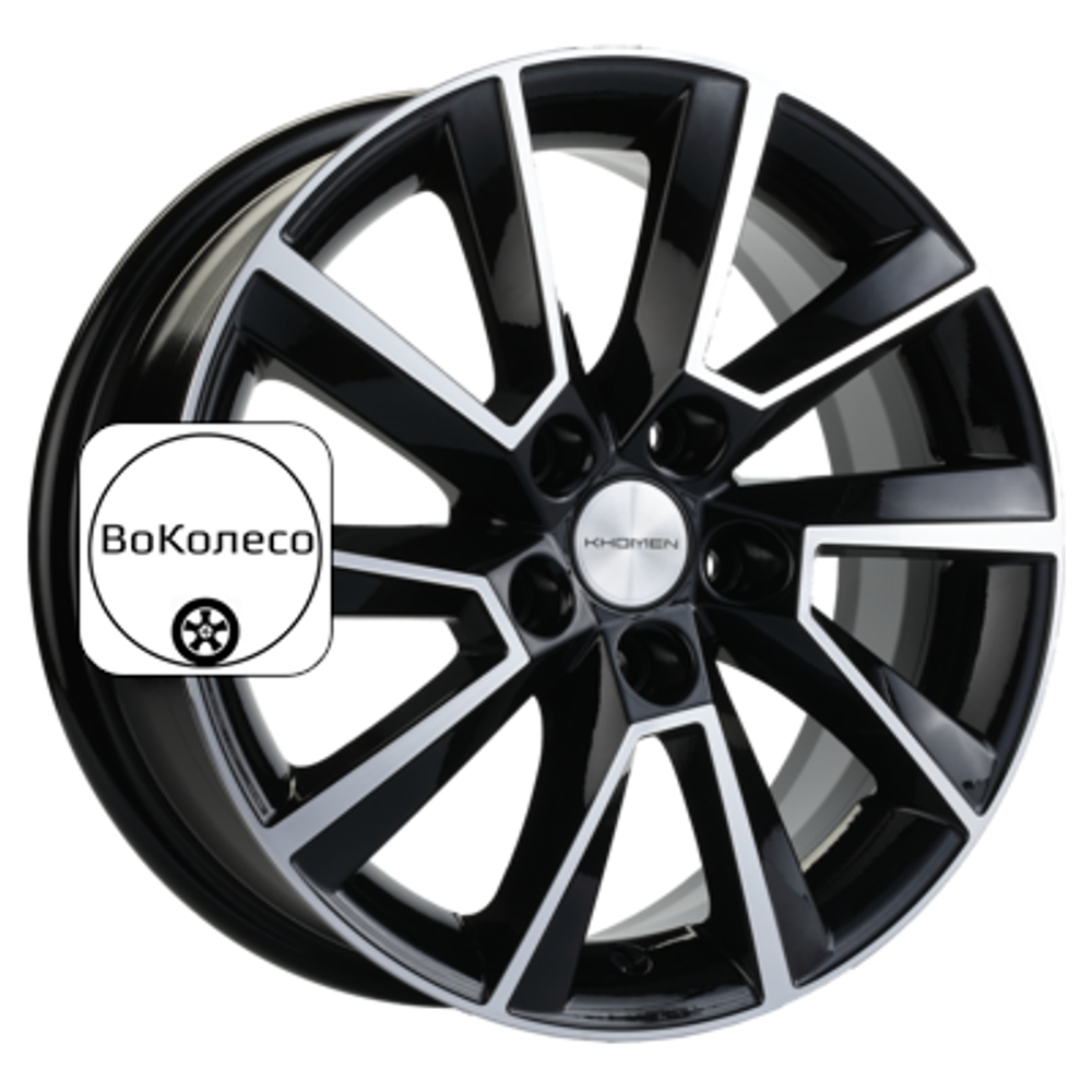 6x15/5x100 ET38 D57,1 KHW1507 (Rapid/Fabia) Black-FP Khomen Wheels