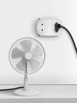 Тройник розетка электрический плоский SPx-2-W ЭРА / Разветвитель электрический без заземления, 2 розетки, 10А, белый