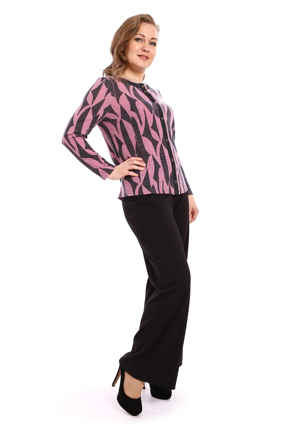 Жакет женский П4240 Серый плюс розовый 11062 Olsarri (Акция)