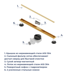 Душевой трап RGW SDR-54Gb (600)