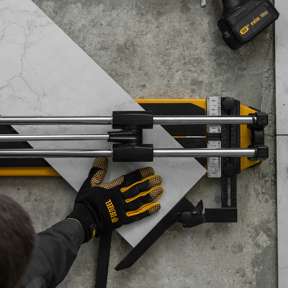 Плиткорез 800х14мм, цельнометал. напр., каретка на подш., стальная станина, рукоятка-пенал Denzel