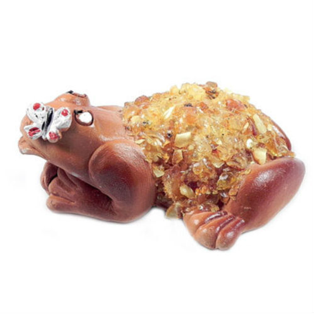 Лягушка керамика, янтарь асс.