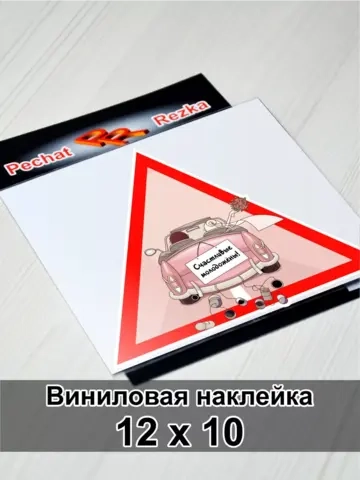 Наклейка - В машине молоджены