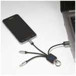 Кабель 3-в-1 SCX.design C15 с брелоком и подсветкой