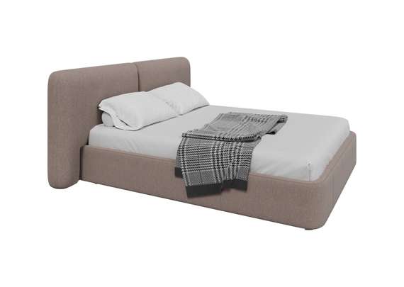 Кровать с подъемным механизмом Hub Soft 160 см (капучино, твид)