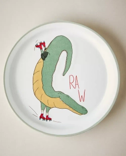 ZARA HOME ДЕТСКАЯ КЕРАМИЧЕСКАЯ ТАРЕЛКА С ПРИНТОМ «КРОКОДИЛ», РАЗНОЦВЕТНЫЙ