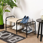 Полка для обуви, мет-л, 2 секц, 80х33х36 см, с сиден, чер, Nika, ЭТЛ1/Ч