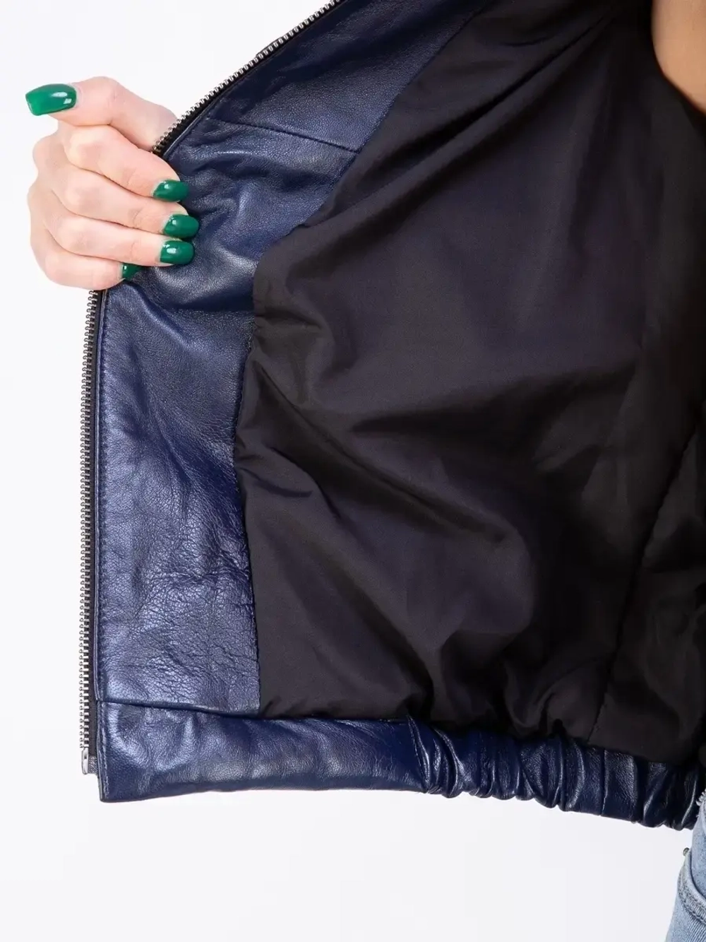 Куртка женская из натуральной кожи с капюшоном Турция