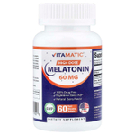 Vitamatic, высокая доза мелатонина, со вкусом натуральных ягод, 60 мг, 60 быстрорастворимых таблеток