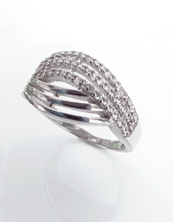 Кольцо Эстерелла, серебро 925*, родирование, фианит/Ф