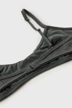 ZARA КОМПЛЕКТ ИЗ ТОПА И ТРУСОВ Z3D, АНТРАЦИТОВЫЙ