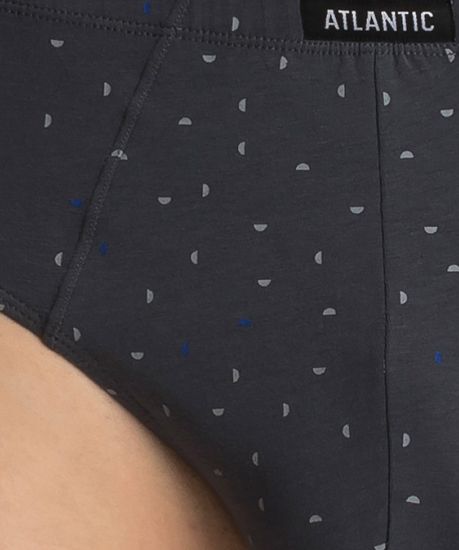 Мужские трусы (3шт) слипы классика Atlantic 3MP-142, графитовый + голубой + черный