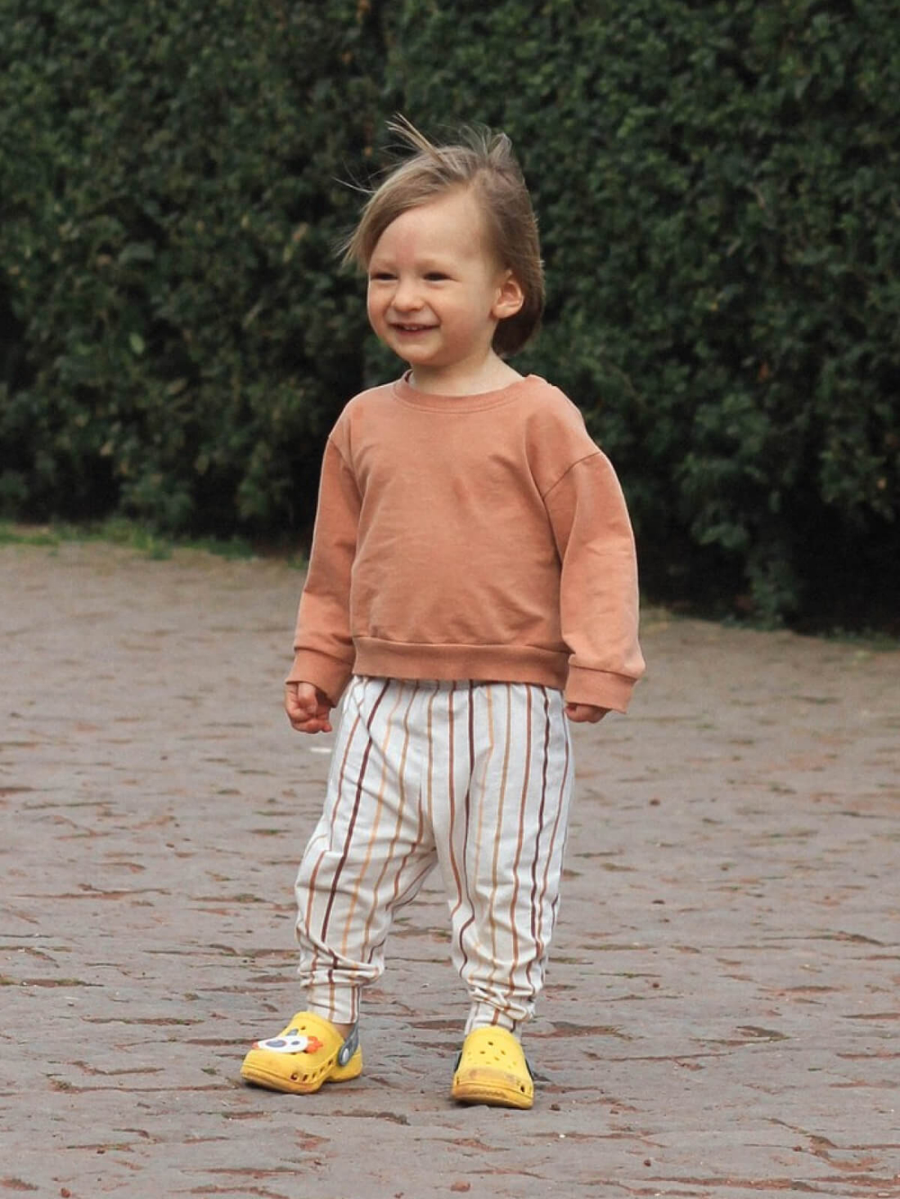 Комплект Mjölk Свитшот Camel/Штанишки Ecru Stripes