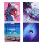 Тетрадь А5 48л клетка 98% (Funguru), микс цветов (комплект 3 шт)