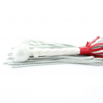 Белая кожаная плеть с красной отделкой - 60 см. (Цвет: белый с красным)