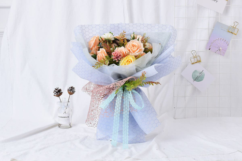 Пленка с рисунком "Соты" Синяя