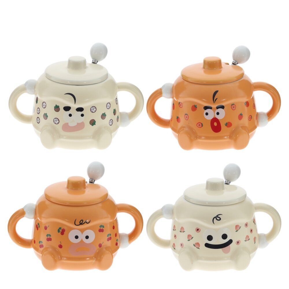 GAEM Кружка с крышкой и ложкой, 380 мл, L16 W11 H10 см, 4в.