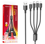 Кабель USB BOROFONE BX72 4 в 1 для iPhone/Micro/Type C/Type C (черный) 1m